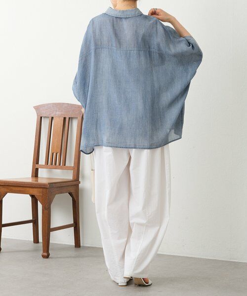 BEARDSLEY / ビアズリー シャツ・ブラウス | 《4/1(水)20：00予約開始》シフォンデニムポンチョシャツ | 詳細7