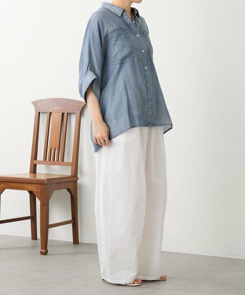 BEARDSLEY / ビアズリー シャツ・ブラウス | 《4/1(水)20：00予約開始》シフォンデニムポンチョシャツ | 詳細8