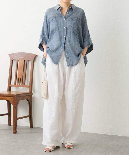 BEARDSLEY / ビアズリー シャツ・ブラウス | 《4/1(水)20：00予約開始》シフォンデニムポンチョシャツ | 詳細9