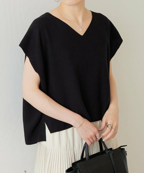 BEARDSLEY / ビアズリー ニット・セーター | インレイノースリーブプルオーバー（ブラック）