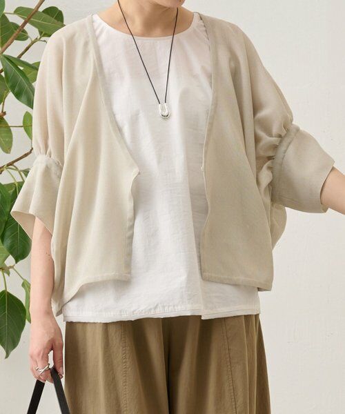 BEARDSLEY / ビアズリー その他アウター | シアーギャザードルマンハオリ（ベージュ）