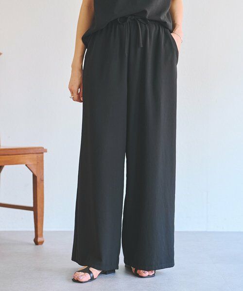 BEARDSLEY / ビアズリー その他パンツ | 《4/5(日)12：00予約開始》ストレッチジョーゼットパンツ（ブラック）