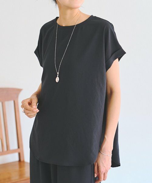 BEARDSLEY / ビアズリー シャツ・ブラウス | 《4/5(日)12：00予約開始》ストレッチジョーゼットブラウス（ネイビー）