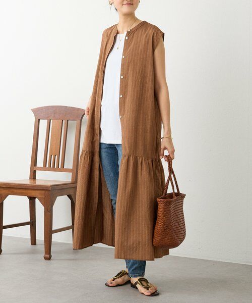 BEARDSLEY / ビアズリー ロング・マキシ丈ワンピース | 《4/1(水)20：00予約開始》ナチュラルストライプワンピース | 詳細10