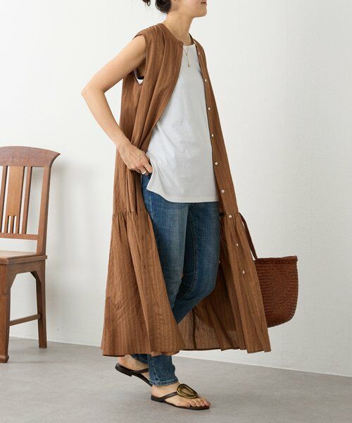 BEARDSLEY / ビアズリー ロング・マキシ丈ワンピース | 《4/1(水)20：00予約開始》ナチュラルストライプワンピース | 詳細12