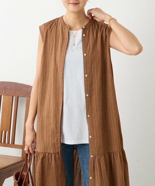 BEARDSLEY / ビアズリー ロング・マキシ丈ワンピース | 《4/1(水)20：00予約開始》ナチュラルストライプワンピース | 詳細13