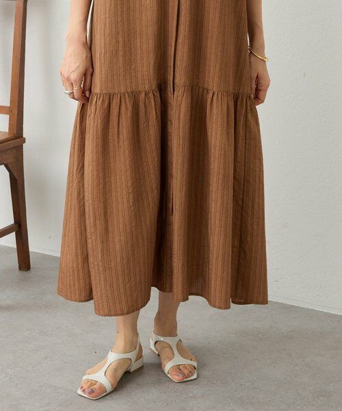 BEARDSLEY / ビアズリー ロング・マキシ丈ワンピース | 《4/1(水)20：00予約開始》ナチュラルストライプワンピース | 詳細7