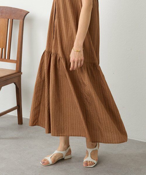 BEARDSLEY / ビアズリー ロング・マキシ丈ワンピース | 《4/1(水)20：00予約開始》ナチュラルストライプワンピース | 詳細8