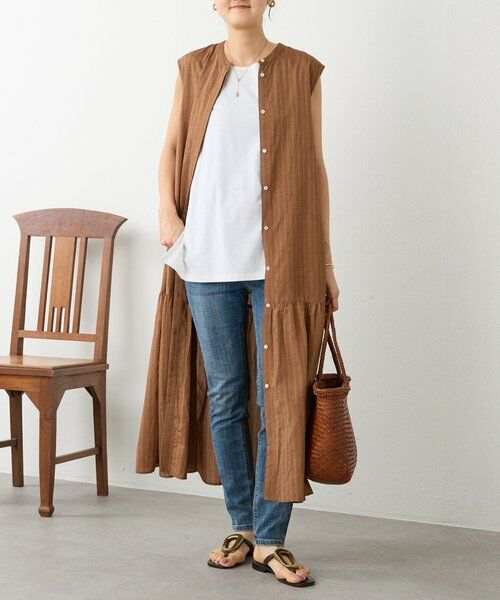 BEARDSLEY / ビアズリー ロング・マキシ丈ワンピース | 《4/1(水)20：00予約開始》ナチュラルストライプワンピース | 詳細9