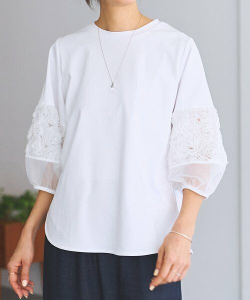 BEARDSLEY / ビアズリー カットソー | 《3/19(木)12：00予約開始》フリル刺繍ドッキングプルオーバー | 詳細1