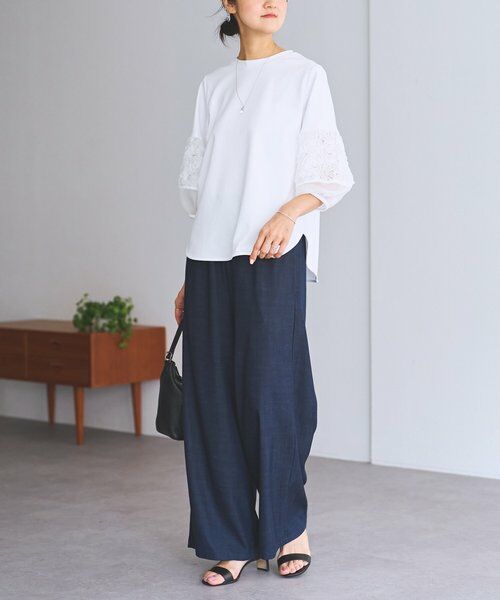 BEARDSLEY / ビアズリー カットソー | 《3/19(木)12：00予約開始》フリル刺繍ドッキングプルオーバー | 詳細7