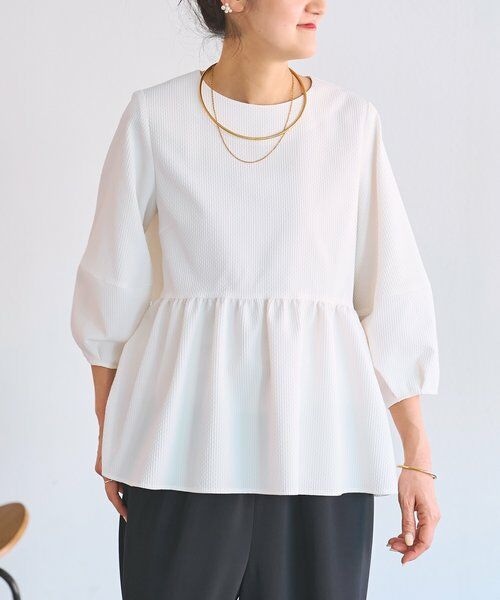 BEARDSLEY / ビアズリー シャツ・ブラウス | 《3/28(土)予約》ストレッチドビーペプラムプルオーバー《LIVETART》 | 詳細10