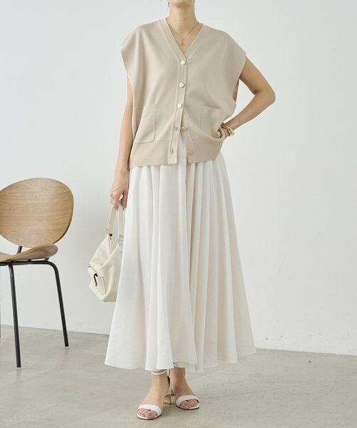 BEARDSLEY / ビアズリー ロング・マキシ丈スカート | リネン混フレアスカート《LIVETART》 | 詳細11