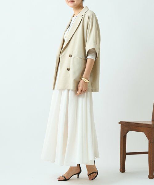 BEARDSLEY / ビアズリー ロング・マキシ丈スカート | リネン混フレアスカート《LIVETART》 | 詳細17