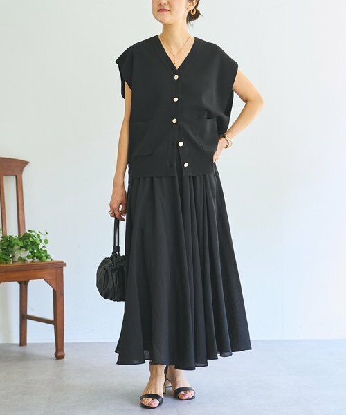 BEARDSLEY / ビアズリー ロング・マキシ丈スカート | リネン混フレアスカート《LIVETART》 | 詳細28