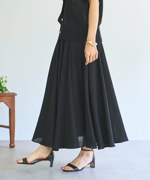 BEARDSLEY / ビアズリー ロング・マキシ丈スカート | リネン混フレアスカート《LIVETART》 | 詳細27