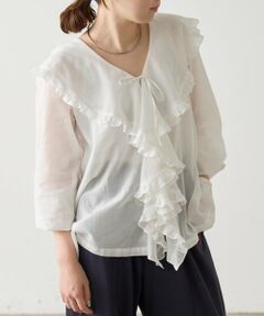 BEARDSLEY / ビアズリー シャツ・ブラウス | 《4/21(火)12:00予約開始》フリルハオリブラウス《FRIPIER》