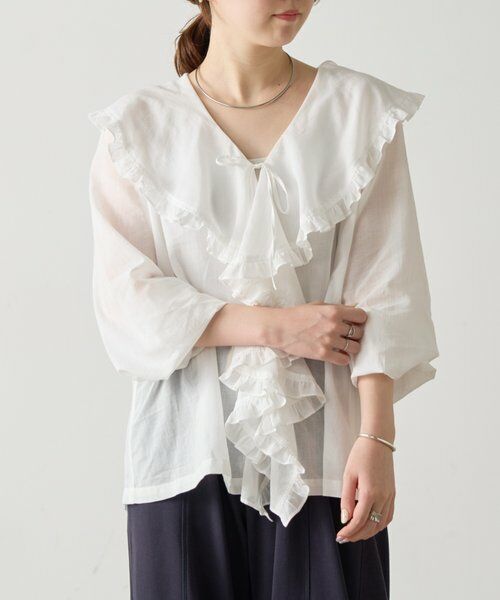 BEARDSLEY / ビアズリー シャツ・ブラウス | 《4/21(火)12:00予約開始》フリルハオリブラウス《FRIPIER》 | 詳細1