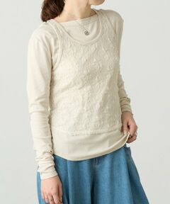 BEARDSLEY / ビアズリー カットソー | レースタンクレイヤーロンTee《FRIPIER》