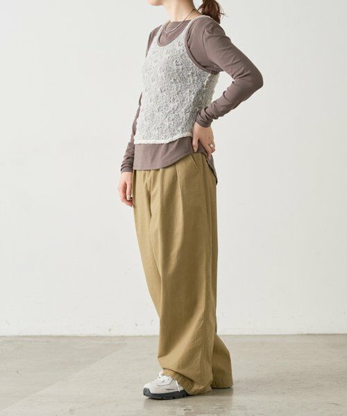 BEARDSLEY / ビアズリー カットソー | レースタンクレイヤーロンTee《FRIPIER》 | 詳細5