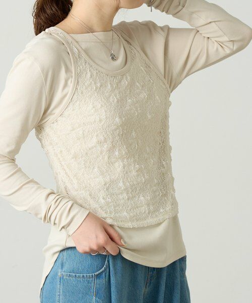 BEARDSLEY / ビアズリー カットソー | レースタンクレイヤーロンTee《FRIPIER》 | 詳細18