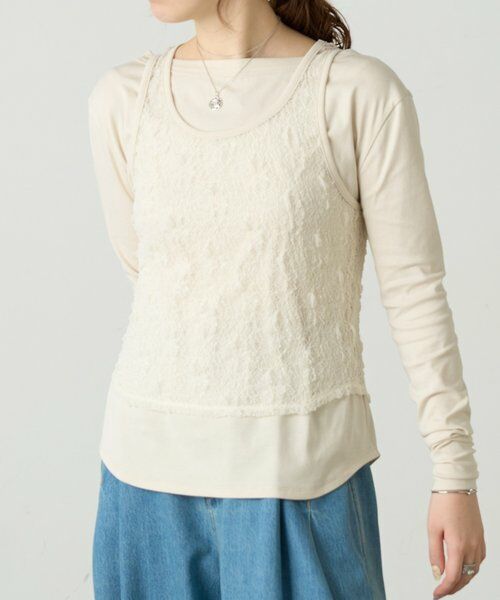 BEARDSLEY / ビアズリー カットソー | レースタンクレイヤーロンTee《FRIPIER》 | 詳細19