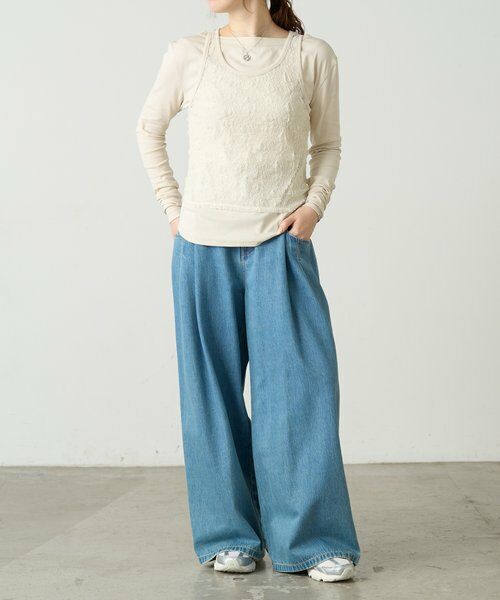 BEARDSLEY / ビアズリー カットソー | レースタンクレイヤーロンTee《FRIPIER》 | 詳細20