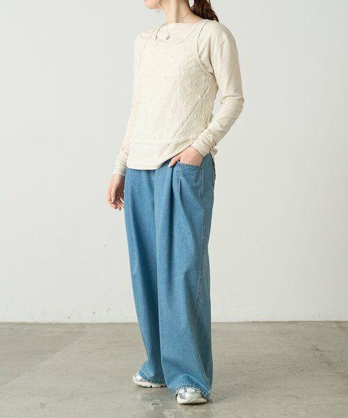 BEARDSLEY / ビアズリー カットソー | レースタンクレイヤーロンTee《FRIPIER》 | 詳細21