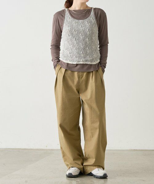 BEARDSLEY / ビアズリー カットソー | 《4/21(火)12時予約開始》レースタンクレイヤーロンTee《FRIPIER》 | 詳細4