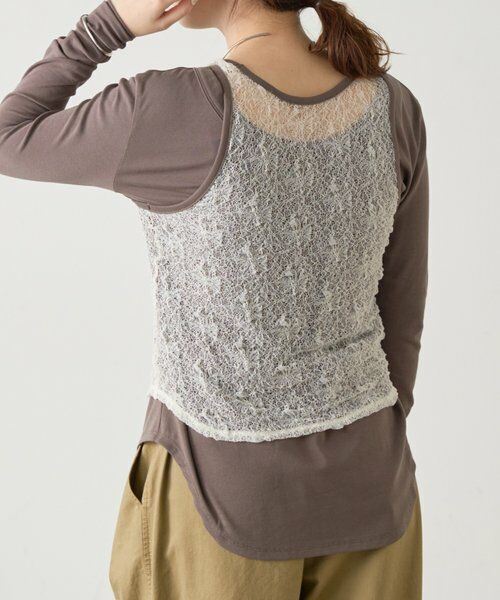 BEARDSLEY / ビアズリー カットソー | 《4/21(火)12時予約開始》レースタンクレイヤーロンTee《FRIPIER》 | 詳細8