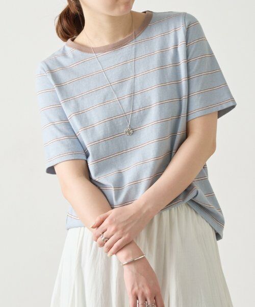 BEARDSLEY / ビアズリー Tシャツ | 《4/21(火)12:00予約開始》ボーダーTee《FRIPIER》（サックスブルー）