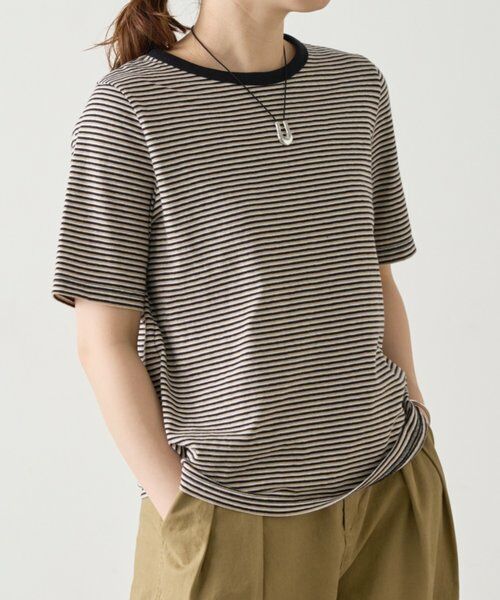 BEARDSLEY / ビアズリー Tシャツ | 《4/21(火)12:00予約開始》ボーダーTee《FRIPIER》（ブラック）