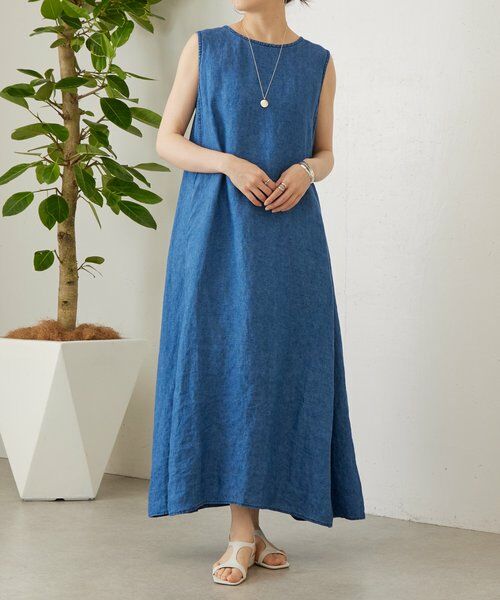 BEARDSLEY / ビアズリー ロング・マキシ丈ワンピース | 《5/2(土)12:00予約開始》15/リネン硫化染めワンピ | 詳細1