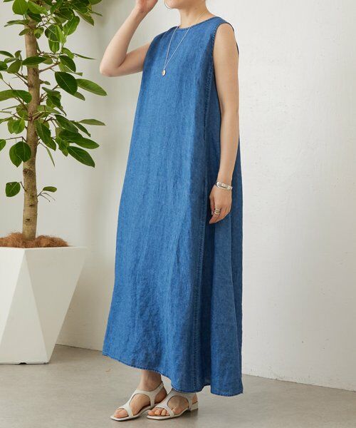 BEARDSLEY / ビアズリー ロング・マキシ丈ワンピース | 《5/2(土)12:00予約開始》15/リネン硫化染めワンピ | 詳細2