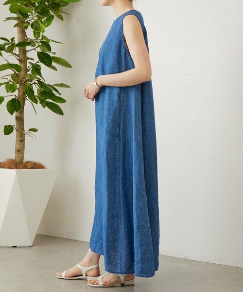 BEARDSLEY / ビアズリー ロング・マキシ丈ワンピース | 《5/2(土)12:00予約開始》15/リネン硫化染めワンピ | 詳細3