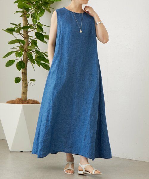 BEARDSLEY / ビアズリー ロング・マキシ丈ワンピース | 《5/2(土)12:00予約開始》15/リネン硫化染めワンピ | 詳細5