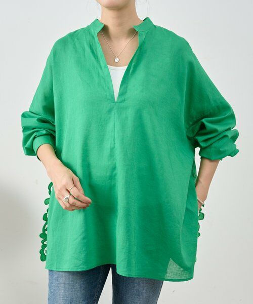 BEARDSLEY / ビアズリー シャツ・ブラウス | 《4/14(火)12:00予約開始》裾カットワークシャツ | 詳細1