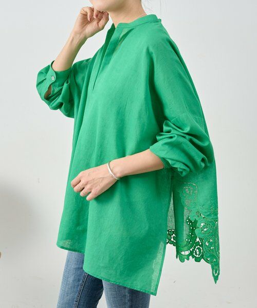 BEARDSLEY / ビアズリー シャツ・ブラウス | 《4/14(火)12:00予約開始》裾カットワークシャツ | 詳細2