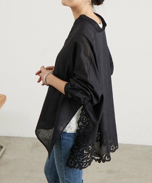 BEARDSLEY / ビアズリー シャツ・ブラウス | 《4/14(火)12:00予約開始》裾カットワークシャツ | 詳細14