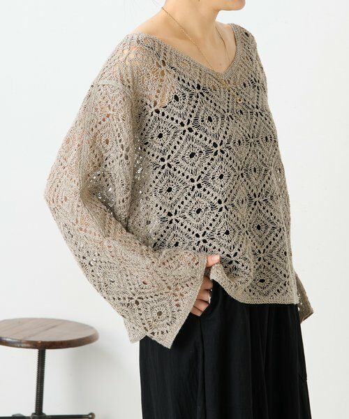 BEARDSLEY / ビアズリー ニット・セーター | リネンレース編みニット | 詳細3