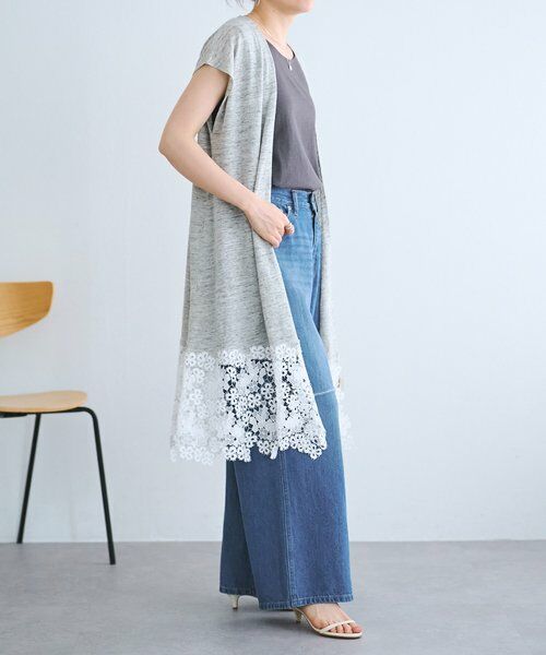 BEARDSLEY / ビアズリー カーディガン・ボレロ | 裾レースリネンカーデ | 詳細10