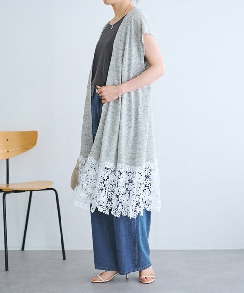 BEARDSLEY / ビアズリー カーディガン・ボレロ | 裾レースリネンカーデ | 詳細12