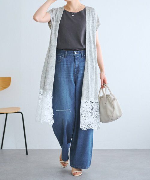 BEARDSLEY / ビアズリー カーディガン・ボレロ | 裾レースリネンカーデ | 詳細2