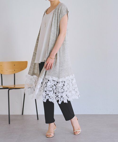 BEARDSLEY / ビアズリー カーディガン・ボレロ | 裾レースリネンカーデ | 詳細7