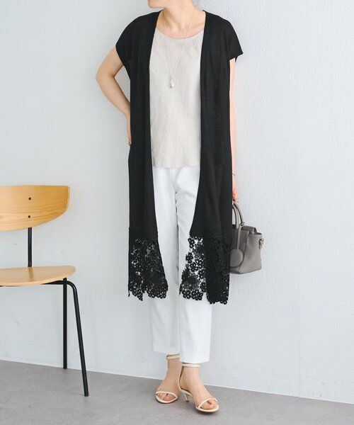 BEARDSLEY / ビアズリー カーディガン・ボレロ | 裾レースリネンカーデ | 詳細30