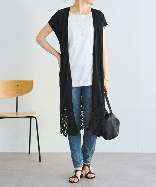 BEARDSLEY / ビアズリー カーディガン・ボレロ | 裾レースリネンカーデ | 詳細23