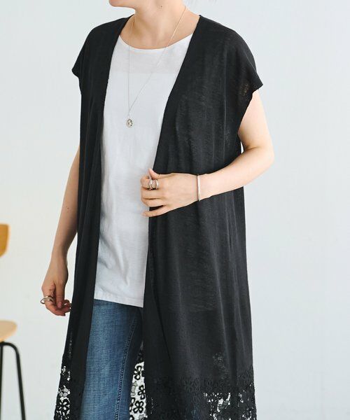 BEARDSLEY / ビアズリー カーディガン・ボレロ | 裾レースリネンカーデ | 詳細25