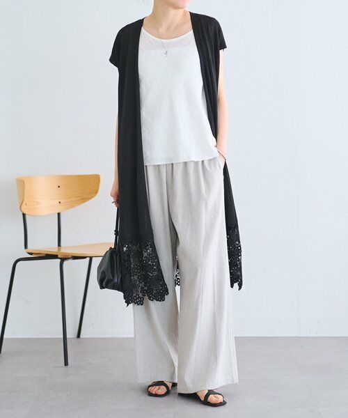 BEARDSLEY / ビアズリー カーディガン・ボレロ | 裾レースリネンカーデ | 詳細28