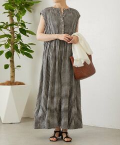 BEARDSLEY / ビアズリー ロング・マキシ丈ワンピース | 《5/2(土)12:00予約開始》リネンギンガムタックワンピ
