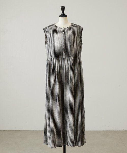 BEARDSLEY / ビアズリー ロング・マキシ丈ワンピース | 《5/2(土)12:00予約開始》リネンギンガムタックワンピ | 詳細10